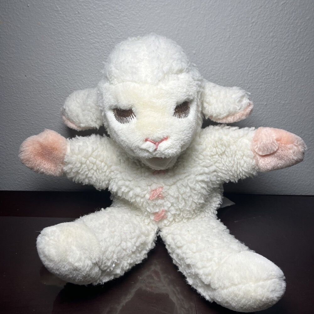 Lamb Chop Stuffed Animal Plush Hand Puppet 1987 Shari Lewis 14" Vintage